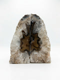 Piedra Agata Gris Claro En Par De 13x8x5 Decorativa