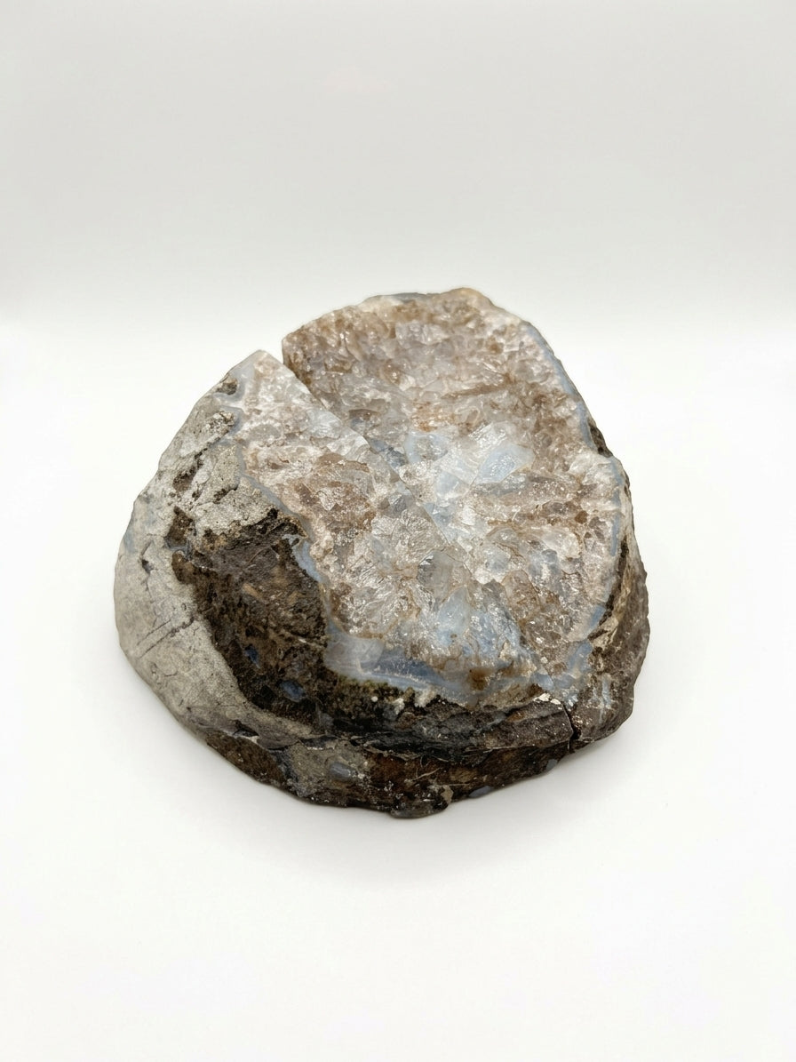Piedra Agata Gris Claro En Par De 13x8x5 Decorativa