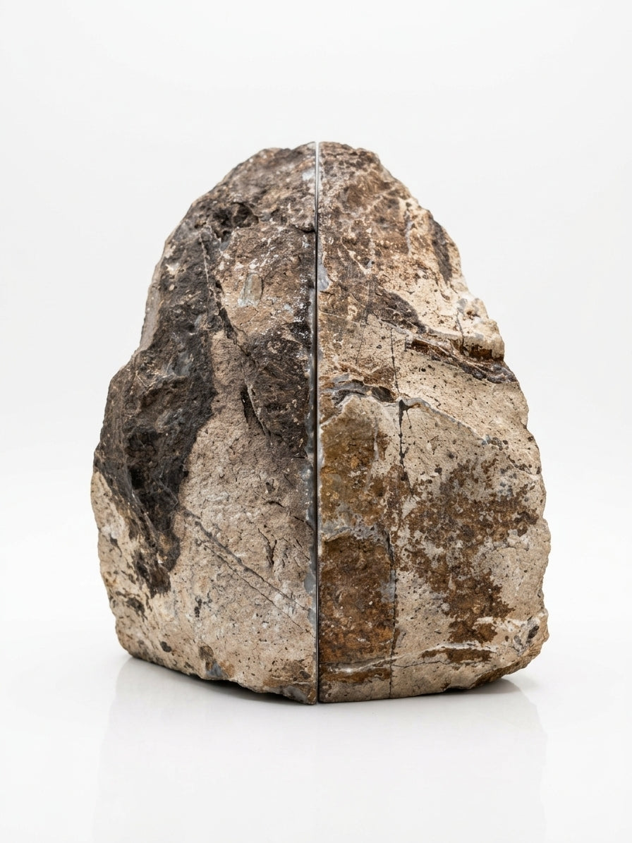 Piedra Agata Gris Claro En Par De 13x8x5 Decorativa