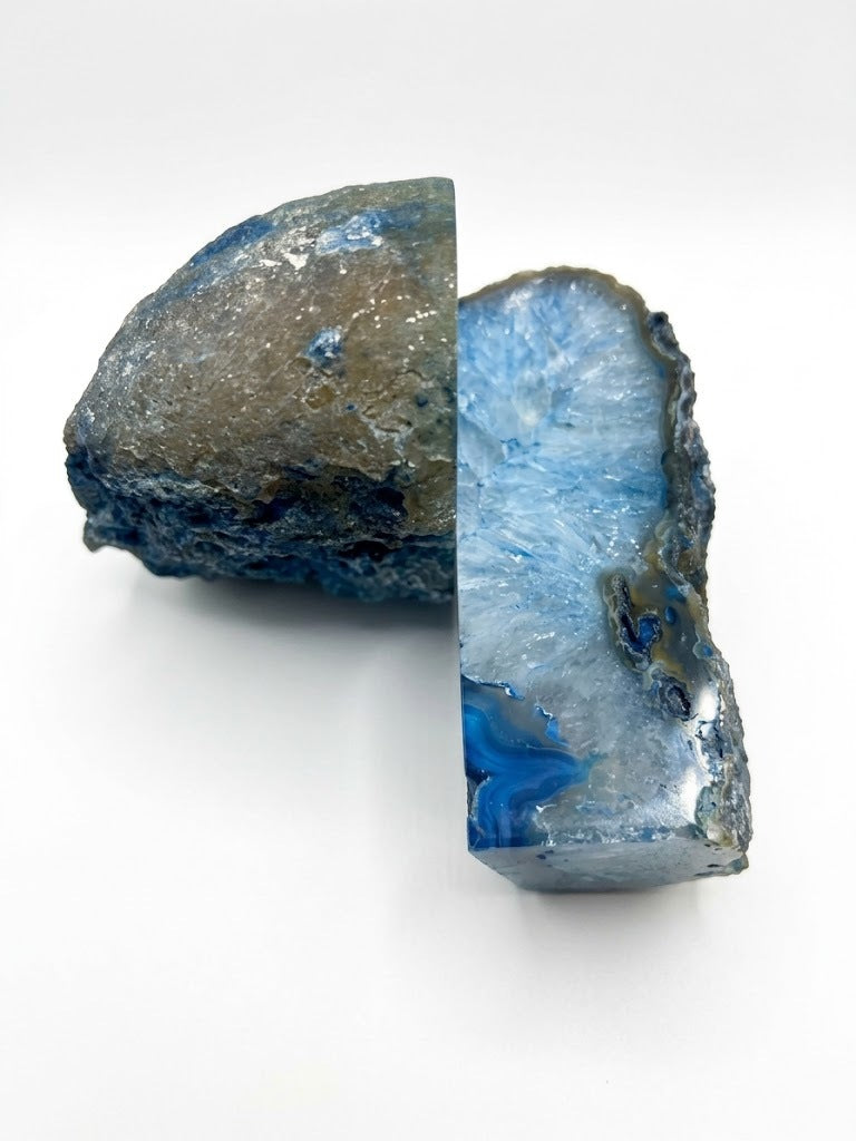 Geoda Decorativa Ágata Semipreciosa Geoda 2700 G Color Azul