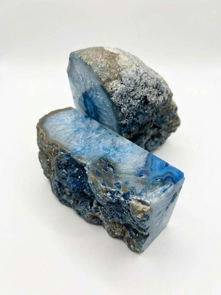 Geoda Decorativa Ágata Semipreciosa Geoda 2700 G Color Azul