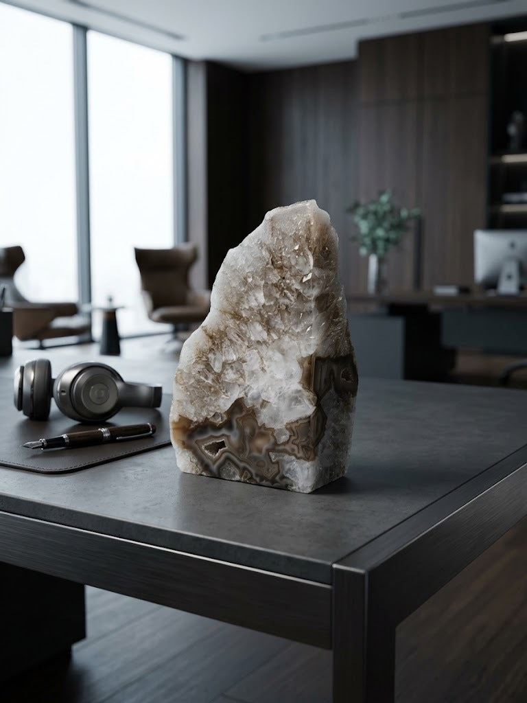 Piedra Ágata Decorativa Gris Y Café 1293 G